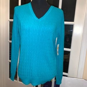 Kim Rogers V Neck Ribbed Sweater Size S